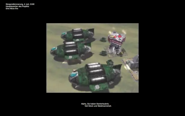 Warzone 2100 campaign video, streamed on demand, with German subtitles
