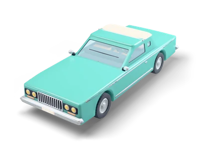 Long teal 1970s coupe with a cream vinyl roof, chrome grille, round headlights and chrome bumpers