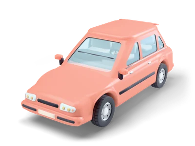 Coral 1990s five door hatchback with roof spoiler, grey trim strips and silver wheel covers