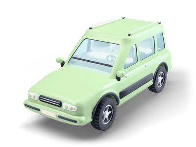 Sage green 1990s SUV with grey side cladding, chrome roof rails and a covered spare wheel at the back