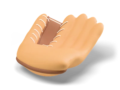 Honey brown leather baseball glove lying pocket up with a darker web and cream laces