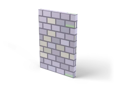 Stone dungeon wall of lavender grey and light ashlar blocks with small patches of green moss
