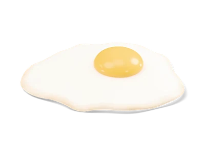 Sunny-side-up fried egg with a wavy white and a glossy yellow yolk